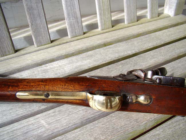A British brass barreled flintlock Blunderbuss by William Mewis & Co., Birmingham, 1765-1782. — image 6